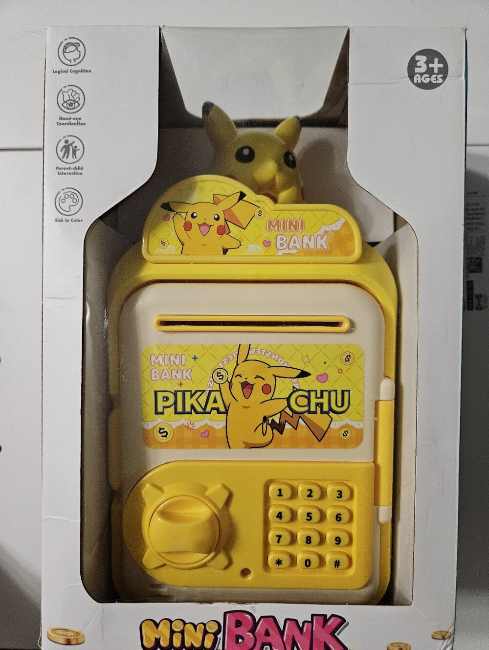 Pikachu Mini Coin Bank - Yellow